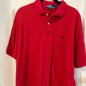 POLO Ralph Lauren Shirt Mens - XL - Red Solid Short Sleeve Polo